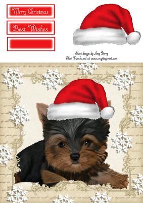 Festive Yorkshire Terrier 8x8