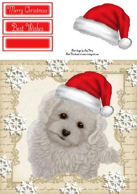 Festive Bichon Frise 8x8