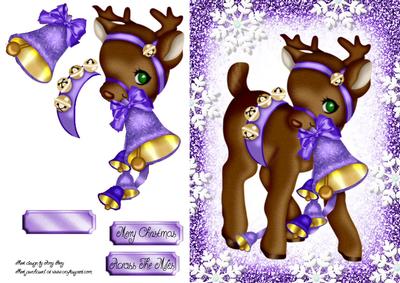 Gorgeous Brown Reindeer with Purple Bells