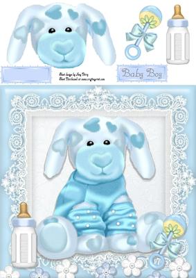 Adorable Shaggy Blue Pup 8x8