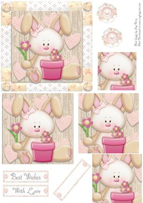 Gorgeous White Bunny Square Pyramid