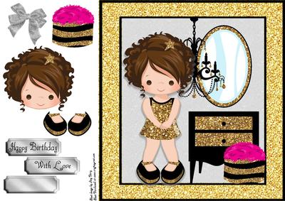 Glamorous Brunette Girl 8x8