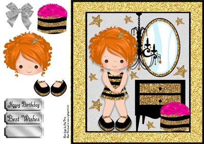 Glamorous Strawberry Blonde Girl 8x8