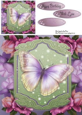 Beautiful Lilac Butterfly 8x8