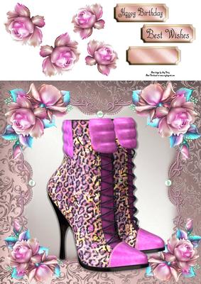 Beautiful Lilac Boots with Roses 8x8