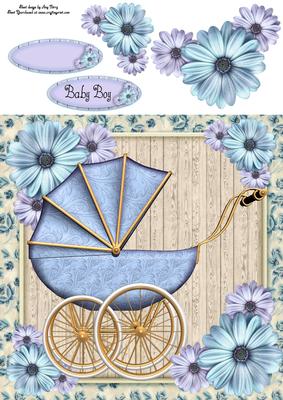 Beautiful Blue Pram 8x8