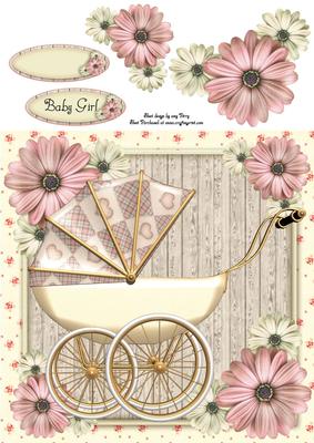 Beautiful Pale Pink Pram 8x8