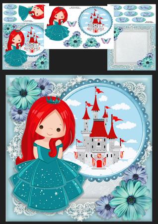 Beautiful Red Head Princess 8x8 Mini Kit