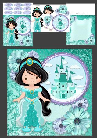 Beautiful Aqua Princess 8x8 Mini Kit