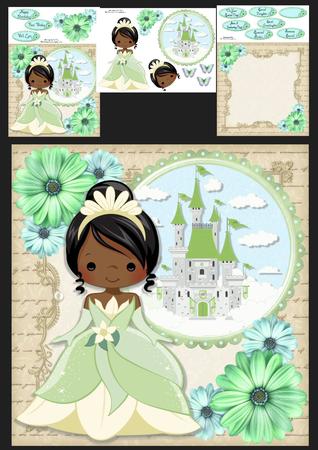 Beautiful Princess in Green Dress 8x8 Mini Kit