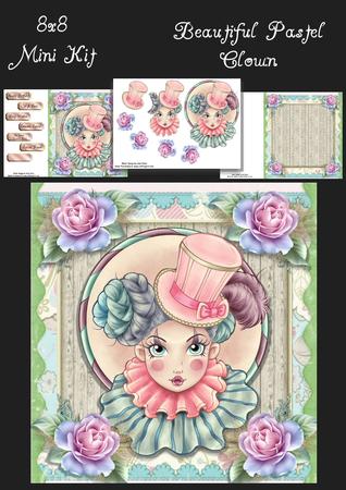 Beautiful Pastel Clown 8x8 Mini Kit