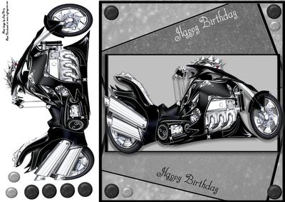 Beautiful Silver & Black Motorbike 8x8