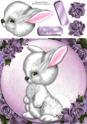 Gorgeous White Bunny 8x8