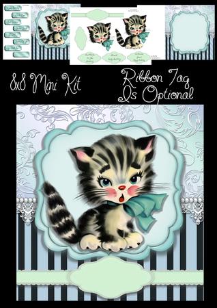 Adorable Vintage Kitten 8x8 Mini Kit