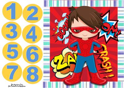 Super Hero Blue & Red 1-8 8x8