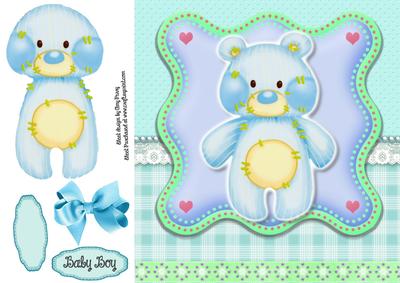 Baby Boy Teddy 8x8
