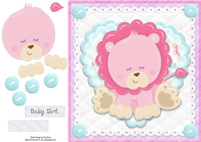 Adorable Pink Lion 8x8