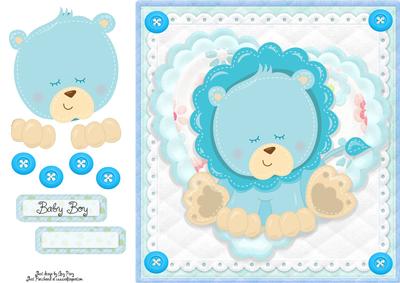 Adorable Blue Lion 8x8
