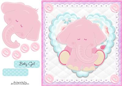 Adorable Pink Elephant 8x8