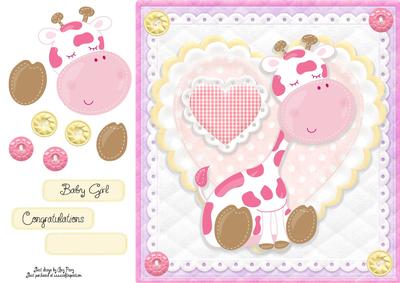 Adorable Pink Giraffe 8x8