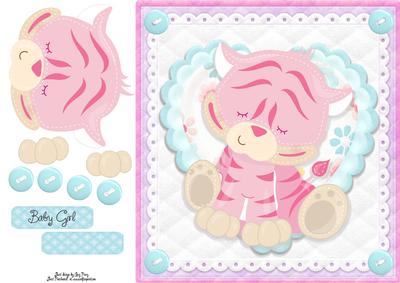 Adorable Pink Tiger 8x8