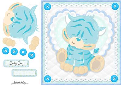 Adorable Blue Tiger 8x8