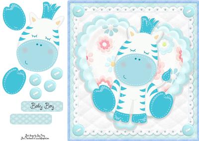 Adorable Blue Zebra 8x8