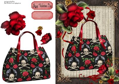 Beautiful Black & Red Roses Handbag