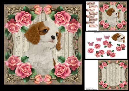 Cavalier with Pink Roses 8x8 Mini Kit