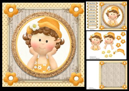 Posing Girl Orange Hat 8x8 Mini Kit
