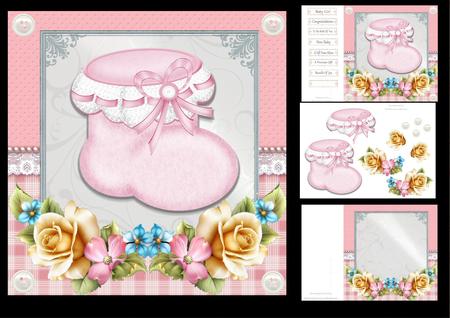 Gorgeous Pink Lace Bootie 8x8 Mini Kit