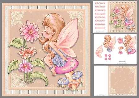 Beautiful Fairy with Flowers 8x8 Mini Kit