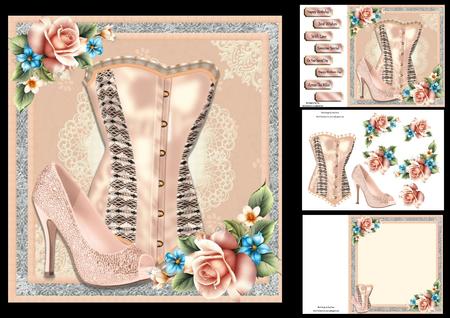 Peach Corset & Shoes 8x8 Mini Kit