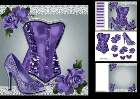Beautiful Purple Corset & Shoe 8x8 Mini Kit