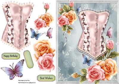 Beautiful Rose's with Pink Corset