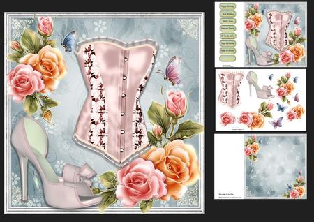 Beautiful Rose's & Corset 8x8 Mini Kit