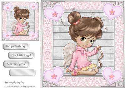 Little Angel Girl 8x8