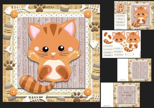 Adorable Ginger Cat 8x8 Mini Kit