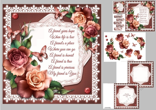 Beautiful Autumn Roses 8x8 Mini Kit