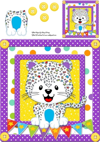 White & Purple Cheetah 8x8