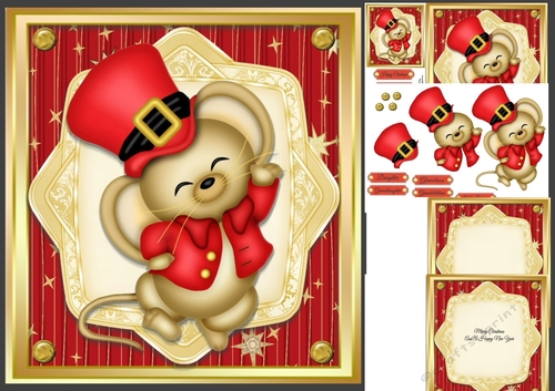 Santas Mouse Helper 8x8 Mini Kit