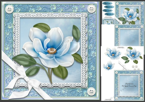 Beautiful Blue Flower 8x8 Mini Kit