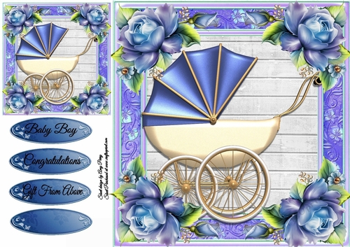 Beautiful Bright Blue Pram 8x8