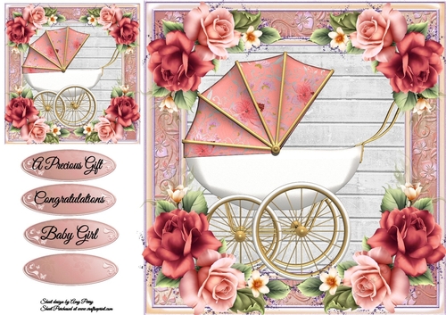 Beautiful Pink Pram 8x8