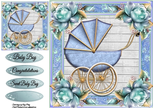 Beautiful Pale Blue Pram 8x8