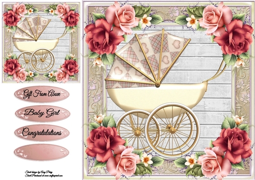 Beautiful Dusty Pink Pram 8x8