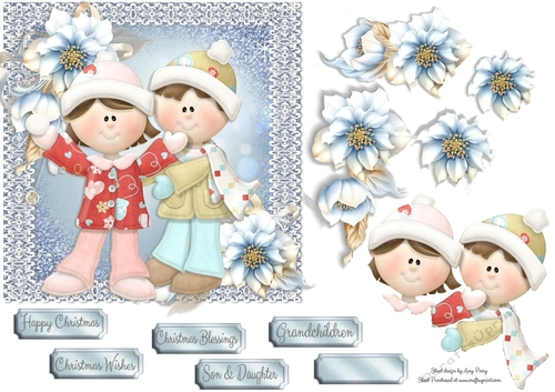 Adorable Christmas Children 6x6