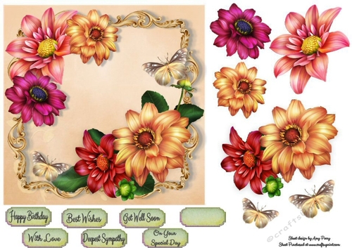 Beautiful Bright Flowers 7x7
