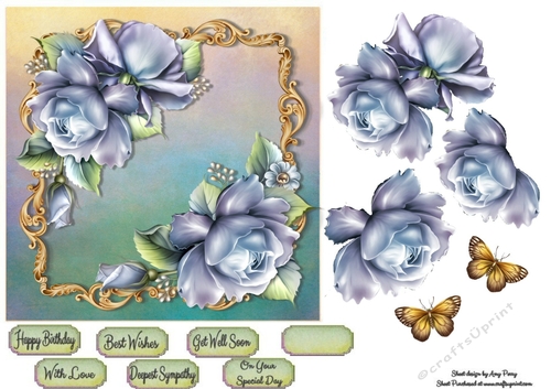 Beautiful Blue Roses 7x7
