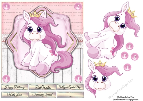 Adorable Lilac Pony 7x7